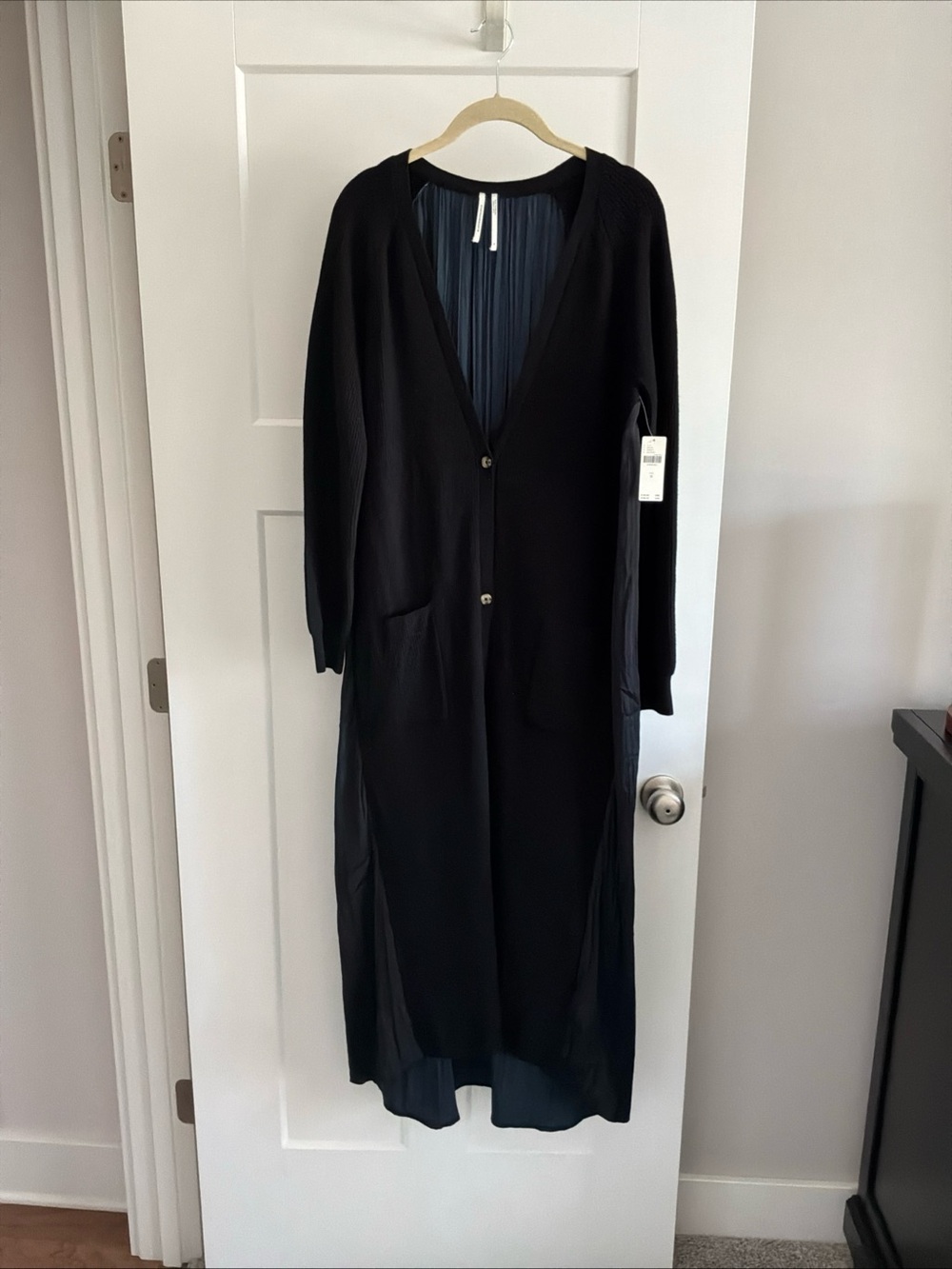 Anthropologie Black Long Cardigan Coatigan